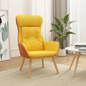 Mustard yellow fabric and PVC relaxation armchair by , Armchairs - Ref: Foro24-341308, Price: 116,99 €, Discount: %