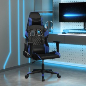 Schwarz-blauer Massage-Gaming-Stuhl aus Kunstleder von , Gaming-Stühle - Ref: Foro24-345511, Preis: 129,99 €, Rabatt: %