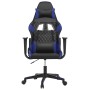 Schwarz-blauer Massage-Gaming-Stuhl aus Kunstleder von , Gaming-Stühle - Ref: Foro24-345511, Preis: 129,43 €, Rabatt: %