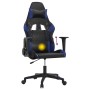 Schwarz-blauer Massage-Gaming-Stuhl aus Kunstleder von , Gaming-Stühle - Ref: Foro24-345511, Preis: 129,43 €, Rabatt: %