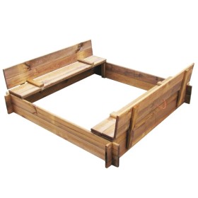 Square impregnated wood children's garden sandbox by vidaXL, sandboxes - Ref: Foro24-41722, Price: 91,99 €, Discount: %