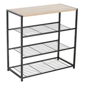 Rousseau Toby shoe rack with 3 shelves gray metal by , Shoe racks and shoe organizers - Ref: Foro24-442831, Price: 52,99 €, D...