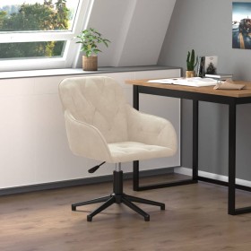 Cream Velvet Swivel Office Chair by , Office chairs - Ref: Foro24-344865, Price: 93,11 €, Discount: %