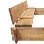 Arenero de jardín para niños cuadrado de madera impregnada de vidaXL, Cajones de arena - Ref: Foro24-41722, Precio: 94,07 €, ...