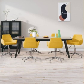 Sillas de comedor giratorias 6 unidades terciopelo amarillo de , Sillas de comedor - Ref: Foro24-3092727, Precio: 367,61 €, D...