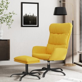 Sillón de relax con reposapiés tela amarillo mostaza de , Sillones - Ref: Foro24-3097590, Precio: 141,99 €, Descuento: %