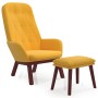 Sillón de relax con taburete terciopelo amarillo mostaza de , Sillones - Ref: Foro24-3097663, Precio: 174,20 €, Descuento: %