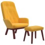 Sillón de relax con taburete terciopelo amarillo mostaza de , Sillones - Ref: Foro24-3097663, Precio: 174,20 €, Descuento: %