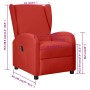 Sillón orejero eléctrico reclinable cuero sintético rojo tinto de , Sillones - Ref: Foro24-3098953, Precio: 213,99 €, Descuen...