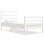 Estructura de cama madera maciza de pino blanco 90x190 cm de , Camas y somieres - Ref: Foro24-3104972, Precio: 93,05 €, Descu...