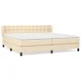 Box spring bed with cream fabric mattress 200x200 cm by , Beds and slatted bases - Ref: Foro24-3126594, Price: 582,98 €, Disc...