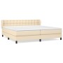 Cama box spring con colchón tela color crema 200x200 cm de , Camas y somieres - Ref: Foro24-3126594, Precio: 640,24 €, Descue...