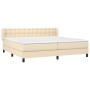 Cama box spring con colchón tela color crema 200x200 cm de , Camas y somieres - Ref: Foro24-3126594, Precio: 640,24 €, Descue...