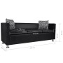 3 Seater Black Faux Leather Sofa by vidaXL, Sofas - Ref: Foro24-242208, Price: 292,82 €, Discount: %