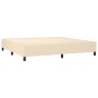 Cama box spring con colchón tela color crema 200x200 cm de , Camas y somieres - Ref: Foro24-3142126, Precio: 715,74 €, Descue...