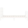 Estructura de cama con cabecero madera maciza blanco de , Camas y somieres - Ref: Foro24-3194342, Precio: 97,50 €, Descuento: %