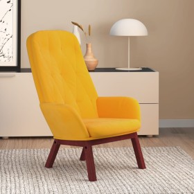 Sillón de relax de terciopelo amarillo mostaza de , Sillones - Ref: Foro24-341225, Precio: 138,30 €, Descuento: %