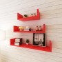 3 estantes exhibidores flotantes de pared en forma U tablero DM rojo de vidaXL, Estantes y estanterías - Ref: Foro24-242176, ...