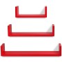 3 U-Shaped Floating Wall Display Shelves Red MDF by vidaXL, Shelves and shelves - Ref: Foro24-242176, Price: 68,79 €, Discoun...