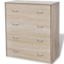 Sideboard with 4 oak-colored drawers 60x30.5x71 cm by vidaXL, Sideboards - Ref: Foro24-242544, Price: 86,12 €, Discount: %