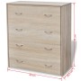 Sideboard with 4 oak-colored drawers 60x30.5x71 cm by vidaXL, Sideboards - Ref: Foro24-242544, Price: 86,12 €, Discount: %