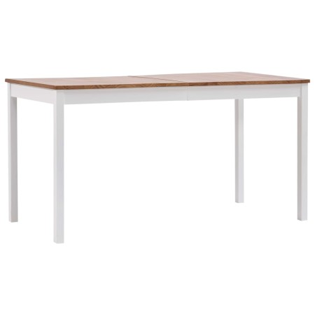 Mesa de comedor de madera de pino blanco y marrón 140x70x73 cm de , Mesas de cocina y de comedor - Ref: Foro24-283402, Precio...