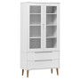 MOLD Vitrine aus massivem weißem Kiefernholz 90x35x175 cm von , Bücherregale und Regale - Ref: Foro24-350544, Preis: 308,07 €...