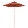 Garden umbrella with terracotta wooden pole 196x231 cm by , Umbrellas - Ref: Foro24-363164, Price: 52,10 €, Discount: %