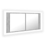 Armario espejo baño luz LED acrílico gris hormigón 100x12x45 cm de , Tocadores de baño - Ref: Foro24-804984, Precio: 62,56 €,...