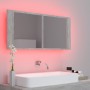 Armario espejo baño luz LED acrílico gris hormigón 100x12x45 cm de , Tocadores de baño - Ref: Foro24-804984, Precio: 62,56 €,...