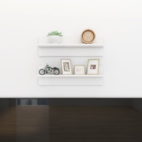 Wall shelf 2 pcs glossy white plywood 60x11.5x18cm by , Shelves and shelves - Ref: Foro24-807327, Price: 20,21 €, Discount: %