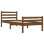 Honey brown solid wood bed frame 90x190 cm by , Beds and slatted bases - Ref: Foro24-814787, Price: 92,52 €, Discount: %