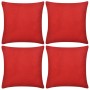 4 fundas para cojines roja de algodón 80x80 cm de vidaXL, Cojines - Ref: Foro24-130918, Precio: 22,20 €, Descuento: %