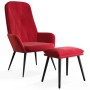 Relaxation armchair with red velvet stool by , Armchairs - Ref: Foro24-3097624, Price: 143,99 €, Discount: %