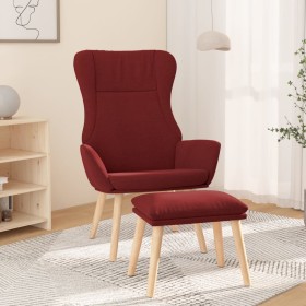 Sillón de relax con taburete tela rojo tinto de , Sillones - Ref: Foro24-3097890, Precio: 144,82 €, Descuento: %