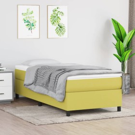 Estructura de cama box spring tela verde 90x200 cm de , Camas y somieres - Ref: Foro24-3120837, Precio: 90,68 €, Descuento: %