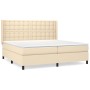 Cama box spring con colchón tela color crema 200x200 cm de , Camas y somieres - Ref: Foro24-3131782, Precio: 719,64 €, Descue...