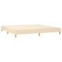 Cama box spring con colchón tela color crema 200x200 cm de , Camas y somieres - Ref: Foro24-3140966, Precio: 582,68 €, Descue...