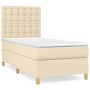 Cama box spring con colchón tela color crema 100x200 cm de , Camas y somieres - Ref: Foro24-3142638, Precio: 366,99 €, Descue...