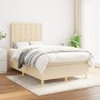 Cama box spring con colchón tela color crema 120x200 cm de , Camas y somieres - Ref: Foro24-3142646, Precio: 426,49 €, Descue...