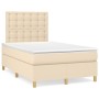 Cama box spring con colchón tela color crema 120x200 cm de , Camas y somieres - Ref: Foro24-3142646, Precio: 426,49 €, Descue...