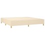 Cama box spring con colchón tela color crema 200x200 cm de , Camas y somieres - Ref: Foro24-3142686, Precio: 699,40 €, Descue...