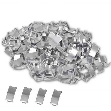 Concertina dovetail clips 500 pcs galvanized steel by vidaXL, Hooks, buckles and closures - Ref: Foro24-141809, Price: 20,58 ...