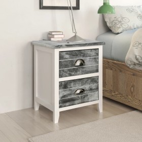 Nightstands with drawers 2 units gray and white by vidaXL, Nightstands - Ref: Foro24-242041, Price: 83,90 €, Discount: %