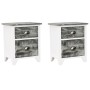 Nightstands with drawers 2 units gray and white by vidaXL, Nightstands - Ref: Foro24-242041, Price: 83,70 €, Discount: %