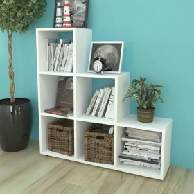 Estantería librería en forma de escalera 107 cm blanca de vidaXL, Librerías y estanterías - Ref: Foro24-242552, Precio: 73,08...