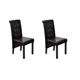 Dining chairs 2 units brown synthetic leather by , dining chairs - Ref: Foro24-60622, Price: 185,60 €, Discount: %