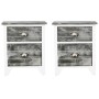 Nightstands with drawers 2 units gray and white by vidaXL, Nightstands - Ref: Foro24-242041, Price: 83,70 €, Discount: %