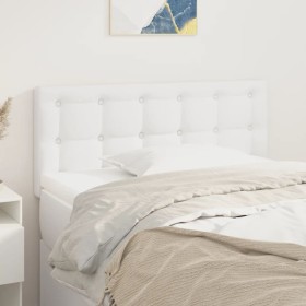 Cabecero de cuero sintético blanco 100x5x78/88 cm de , Cabeceros y pies de cama - Ref: Foro24-346445, Precio: 45,33 €, Descue...