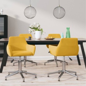 Sillas de comedor giratorias 4 unidades terciopelo amarillo de , Sillas de comedor - Ref: Foro24-3092716, Precio: 245,71 €, D...